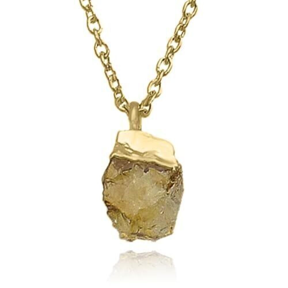 2948 Citrine Necklace , Premium Gold Raw Stone Necklaces - Tarnish Free 18K
